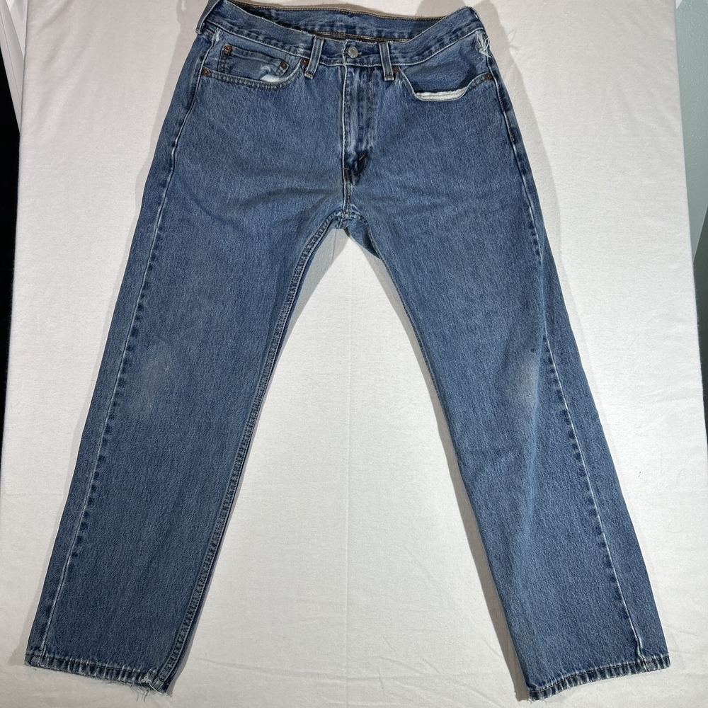 Levi’s 505 Men’s Blue Jeans 34x30 Regular Fit Straight Leg